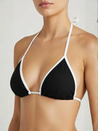 Biquíni Bronze Cortininha Fio Dental com Fita