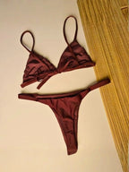 Biquíni Cortininha com Calcinha Fio Dental Marquinha de Fita