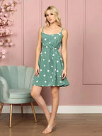 Vestido Alcinha Floral em Poliéster Elegante