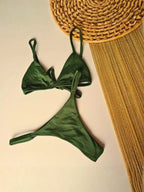 Biquíni Cortininha com Calcinha Fio Dental Marquinha de Fita