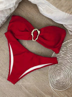 Conjunto Biquíni Tomara que Caia com Detalhe Metálico