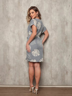 Vestido Crepinho Estampado Confortável com Cinto