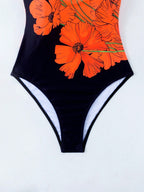 Maiô Floral de Uma Peça para Verão e Praia